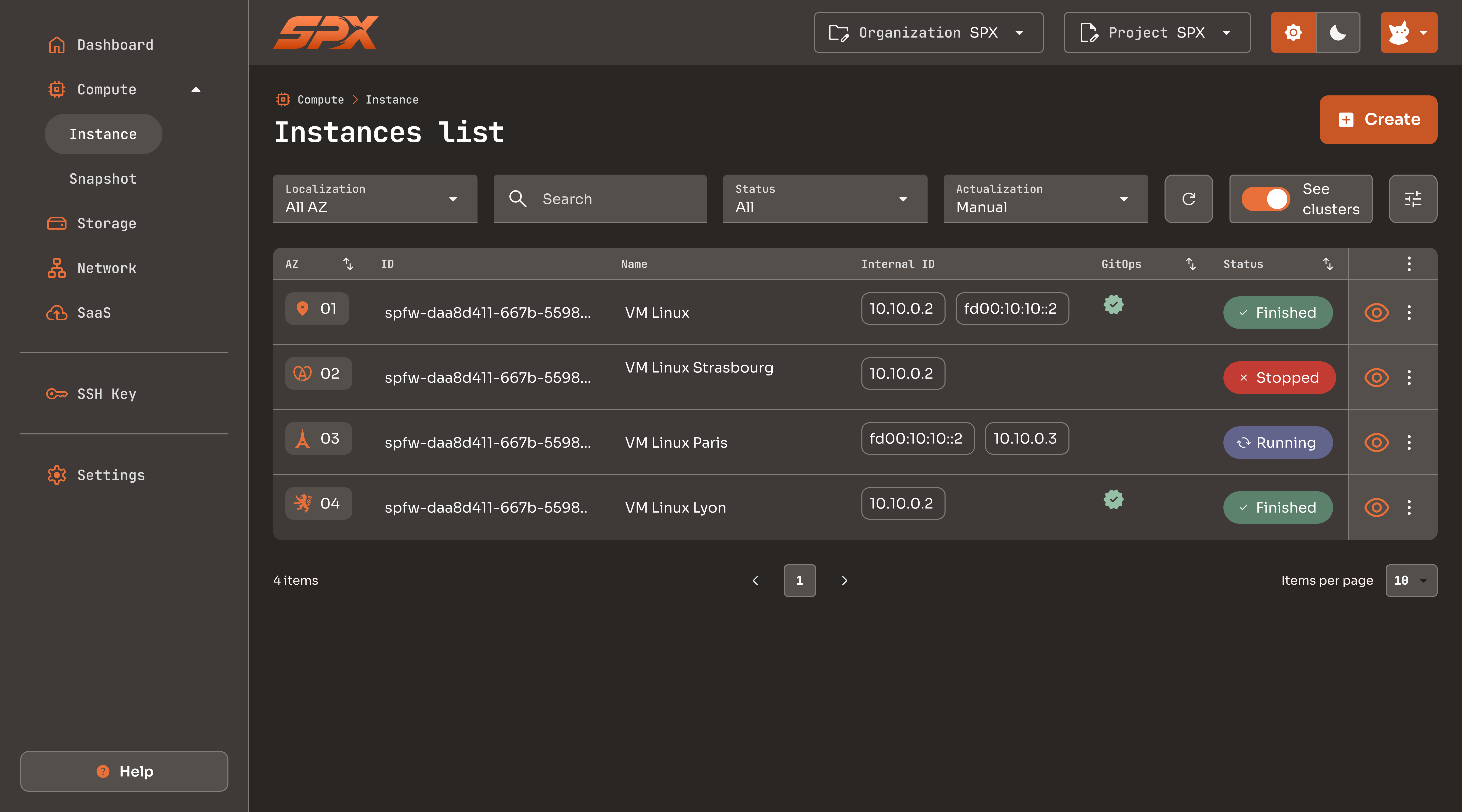 Superphenix UI — dark